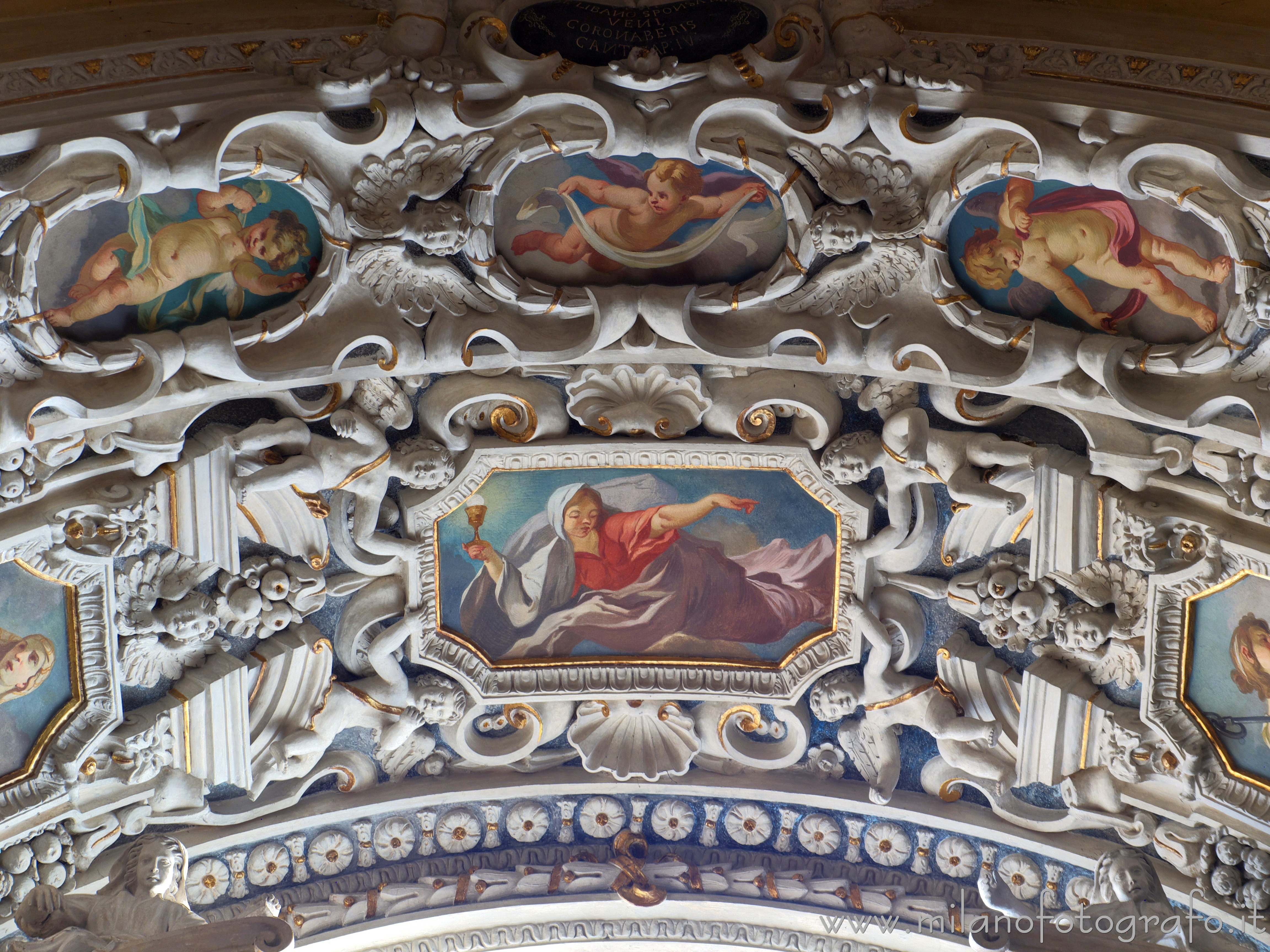 Vimercate (Monza e Brianza, Italy) - Stuccos on the vault of the Chapel of Santa Caterina in the Sanctuary of the Blessed Virgin of the Rosary